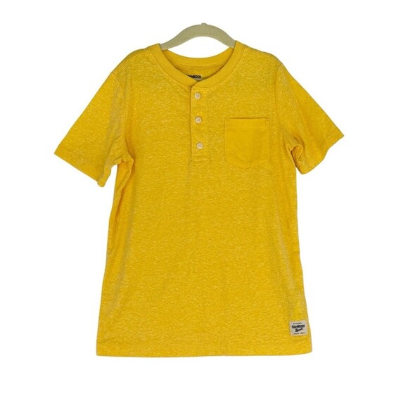 Oshkosh B’Gosh Boy’s Yellow T-Shirt 1/4 Button Soft Comfort Toddler Size 8A - Picture 1 of 12